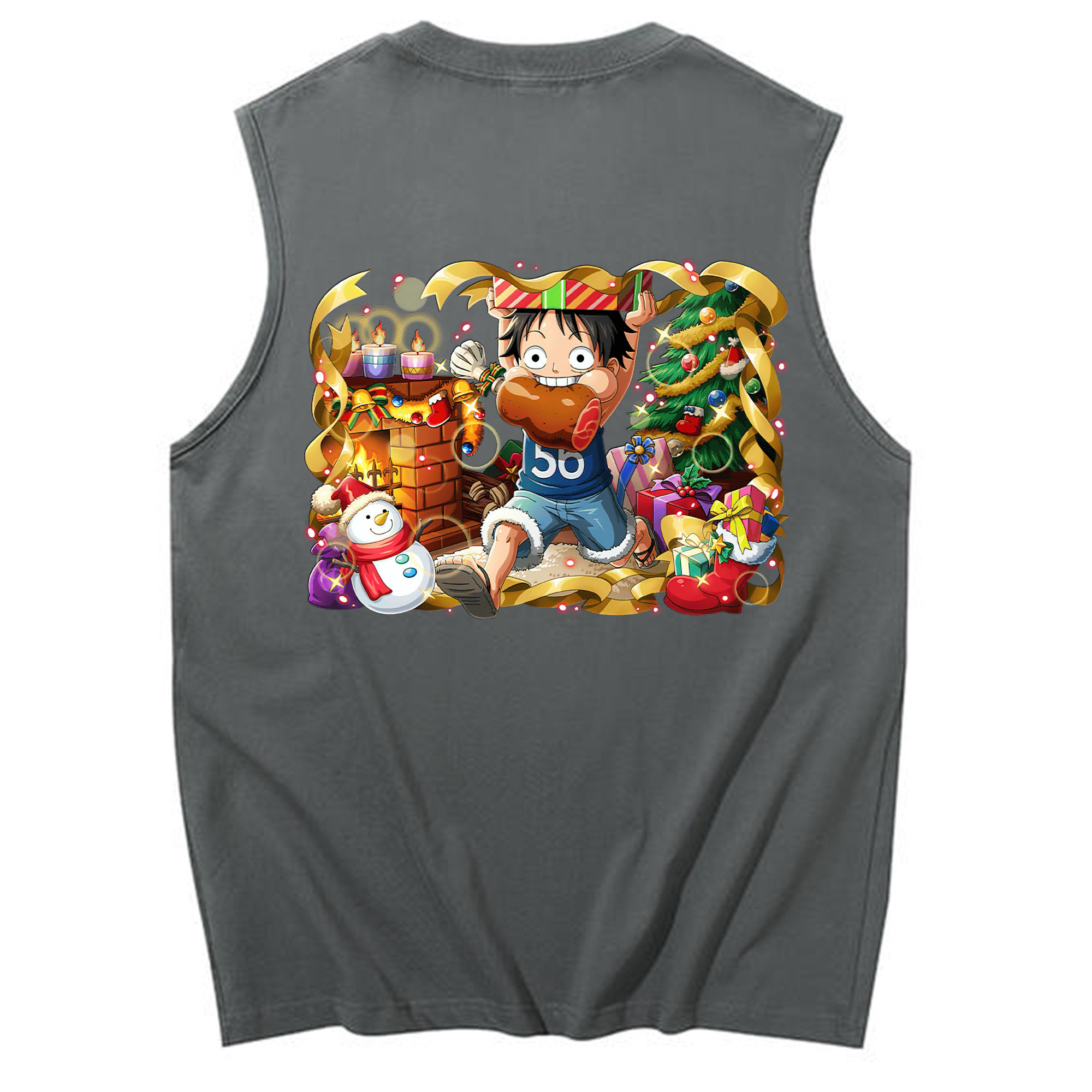 ワンピース モンキー・D・ルフィ ONE PIECE Monkey D. Luffy コットン100％タンクトップ（背面プリント）